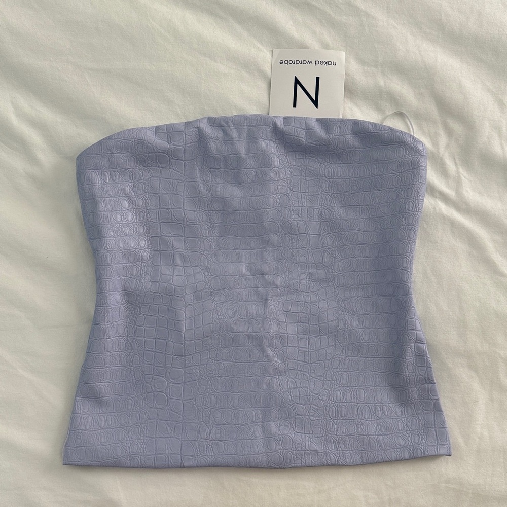 Naked Wardrobe Lavender Croc-Embossed Top